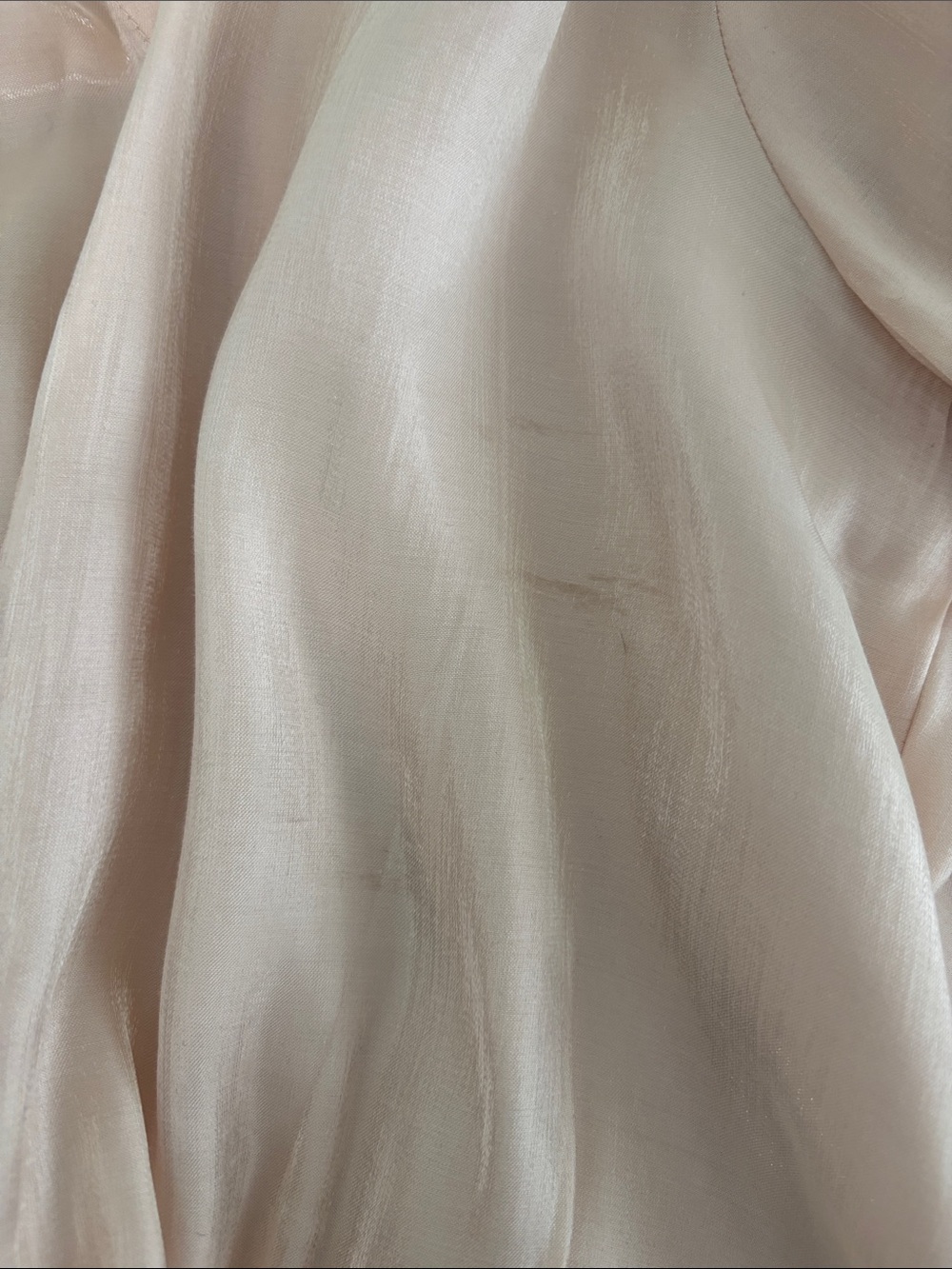 Rachel Light Blush Satin Twist-Front Blouse - Picture 5 of 8